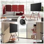 Meuble TV roulant moderne FITUEYES pour téléviseurs de 55 à 78 pouces, Chariot TV mobile pour salon et appartement