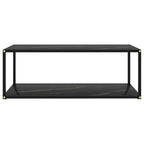 vidaXL Table basse noire 100x50x35 cm en verre trempé - 100 x 50 x 35