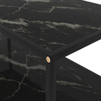 vidaXL Table basse noire 100x50x35 cm en verre trempé - 100 x 50 x 35