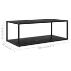 vidaXL Table basse noire 100x50x35 cm en verre trempé - 100 x 50 x 35
