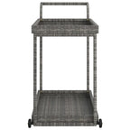 vidaXL Outdoor Bar Cart 2-Tier Serving Cart Rolling Utility Cart PE Rattan - 39.4 x 17.7 x 32.7