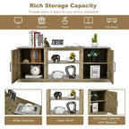 58 Inches TV Stand with 2 Storage Cabinets and 3-Position Adjustable Shelves