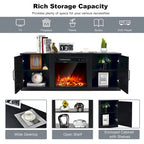 58 Inches TV Stand with 2 Storage Cabinets and 3-Position Adjustable Shelves