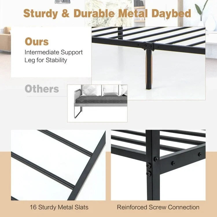 Twin Size Metal Daybed Frame for Living Room Bedroom