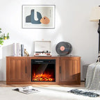 Costway 58 Fireplace TV Stand Entertainment Console W/ 18 Electric