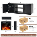 Costway 58 Fireplace TV Stand Entertainment Console W/ 18 Electric
