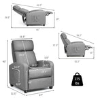 Recliner Massage Chair, Ergonomic Adjustable Single Sofa with Padded