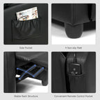 Recliner Massage Chair, Ergonomic Adjustable Single Sofa with Padded