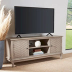 SAFAVIEH Echo 2-Door 2-Shelf Storage TV Media Stand - 47.3 W x 15.8 L x 20 H - 47Wx16Dx20H