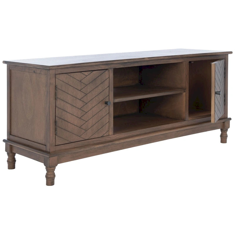 SAFAVIEH Echo 2-Door 2-Shelf Storage TV Media Stand - 47.3 W x 15.8 L x 20 H - 47Wx16Dx20H