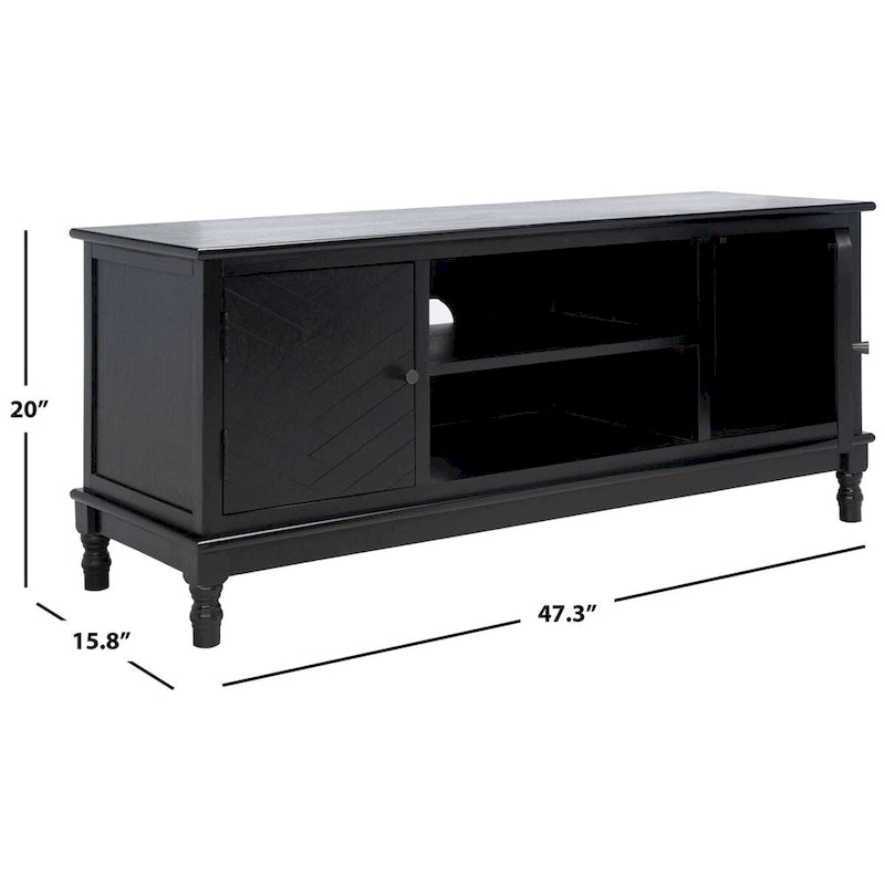 SAFAVIEH Echo 2-Door 2-Shelf Storage TV Media Stand - 47.3 W x 15.8 L x 20 H - 47Wx16Dx20H