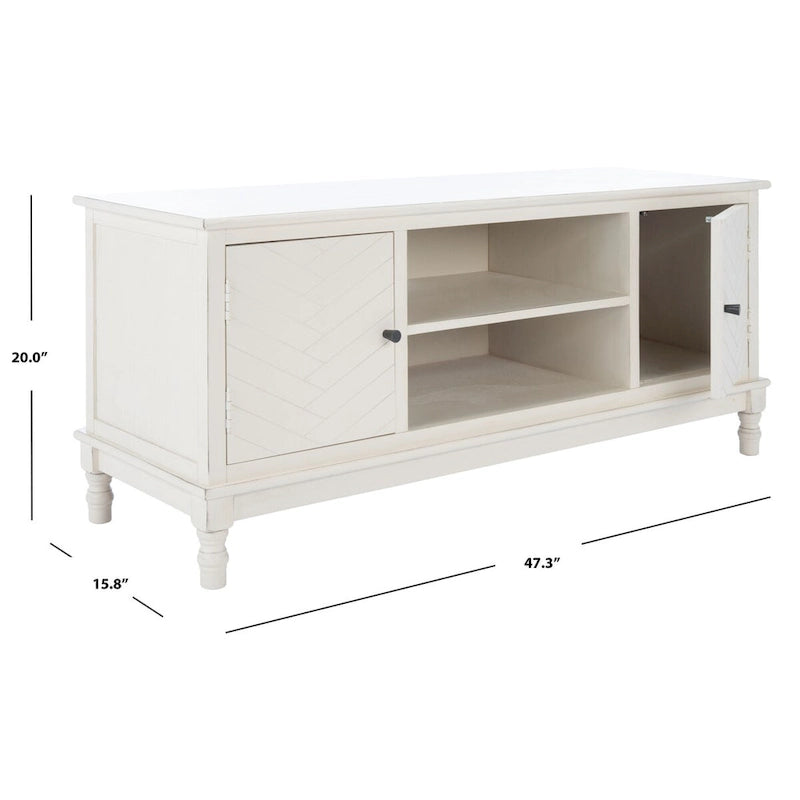 SAFAVIEH Echo 2-Door 2-Shelf Storage TV Media Stand - 47.3 W x 15.8 L x 20 H - 47Wx16Dx20H