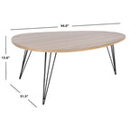 Table basse SAFAVIEH Louann finition chêne/noir - 44 x 31.5 x 15.6 - 44x32x16H