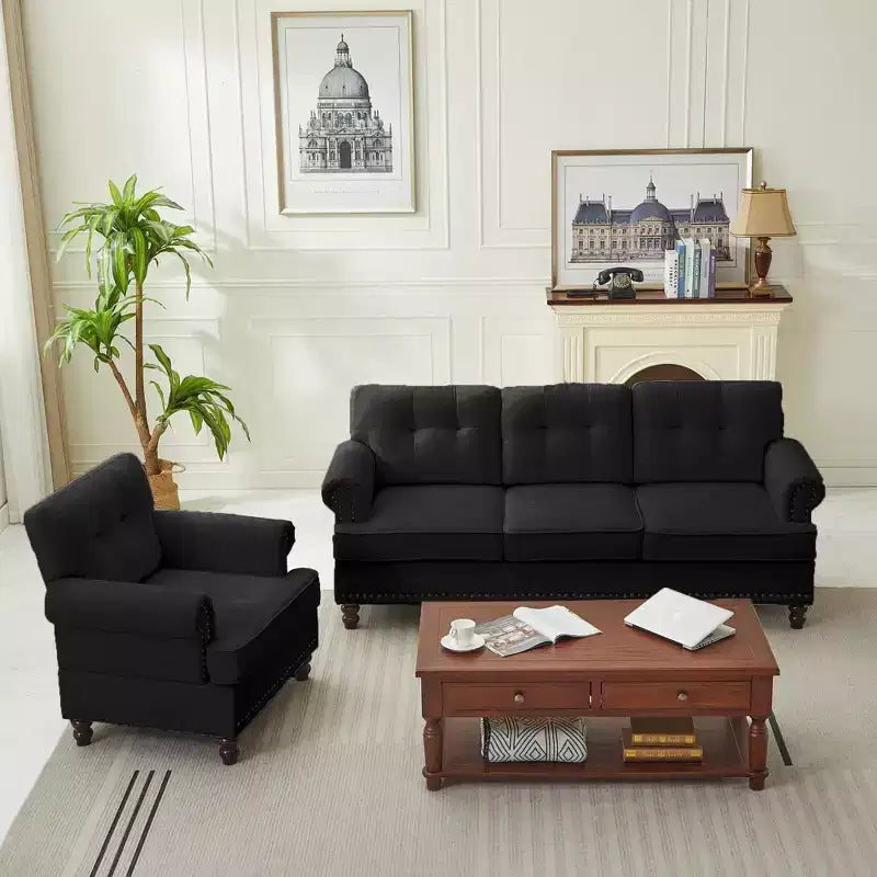 Hyleory 67.32 and 33.07 Upholstered Chenille Sofa Set for Living Room