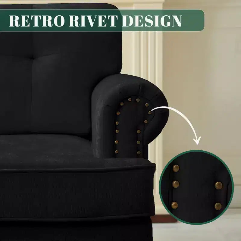 Hyleory 67.32 and 33.07 Upholstered Chenille Sofa Set for Living Room