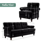 Hyleory 67.32 and 33.07 Upholstered Chenille Sofa Set for Living Room
