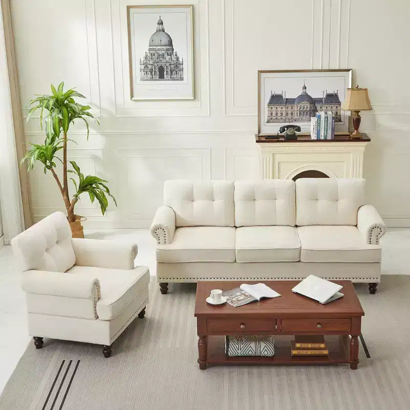 Hyleory 67.32 and 33.07 Upholstered Chenille Sofa Set for Living Room