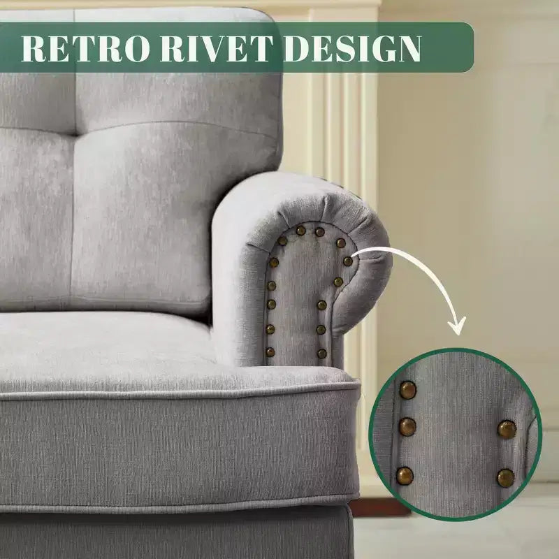 Hyleory 67.32 and 33.07 Upholstered Chenille Sofa Set for Living Room