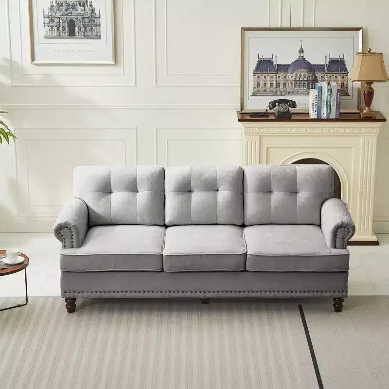 Hyleory 67.32 and 33.07 Upholstered Chenille Sofa Set for Living Room