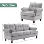 Hyleory 67.32 and 33.07 Upholstered Chenille Sofa Set for Living Room