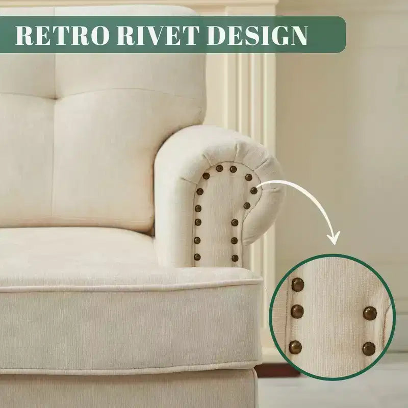 Hyleory 67.32 and 33.07 Upholstered Chenille Sofa Set for Living Room