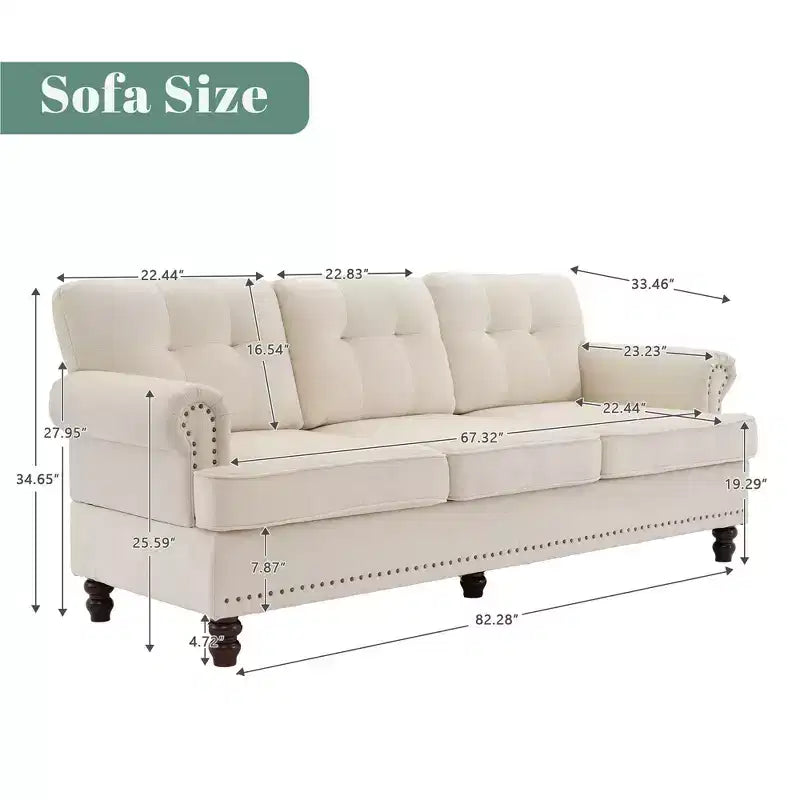 Hyleory 67.32 and 33.07 Upholstered Chenille Sofa Set for Living Room