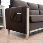 GDFStudio Addison 3-Seater 80 Sofa with Side Pockets and Rubber Wood Legs