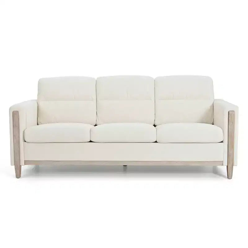 GDFStudio Addison 3-Seater 80 Sofa with Side Pockets and Rubber Wood Legs