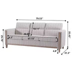 GDFStudio Addison 3-Seater 80 Sofa with Side Pockets and Rubber Wood Legs