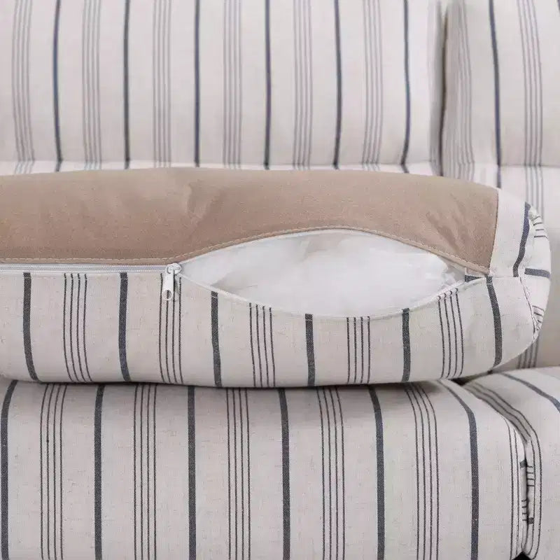 GDFStudio Addison 3-Seater 80 Sofa with Side Pockets and Rubber Wood Legs