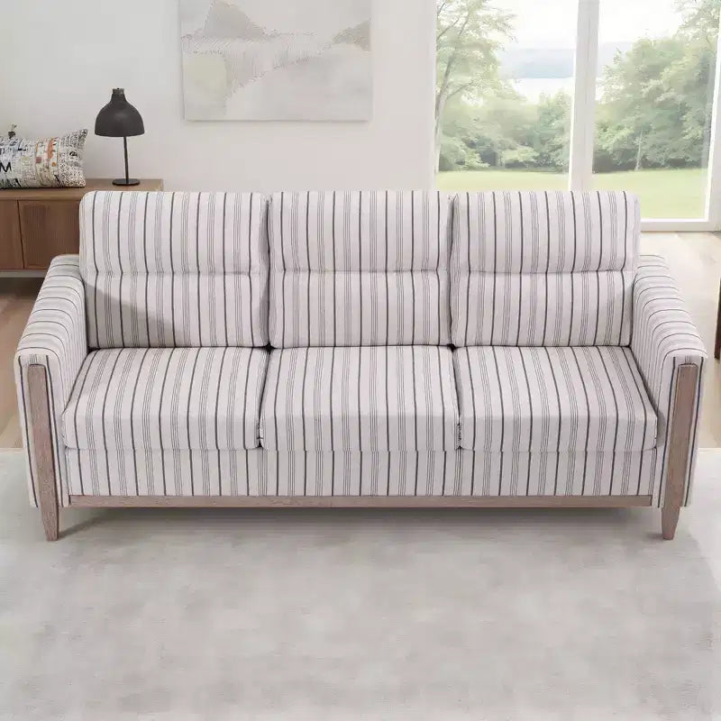 GDFStudio Addison 3-Seater 80 Sofa with Side Pockets and Rubber Wood Legs