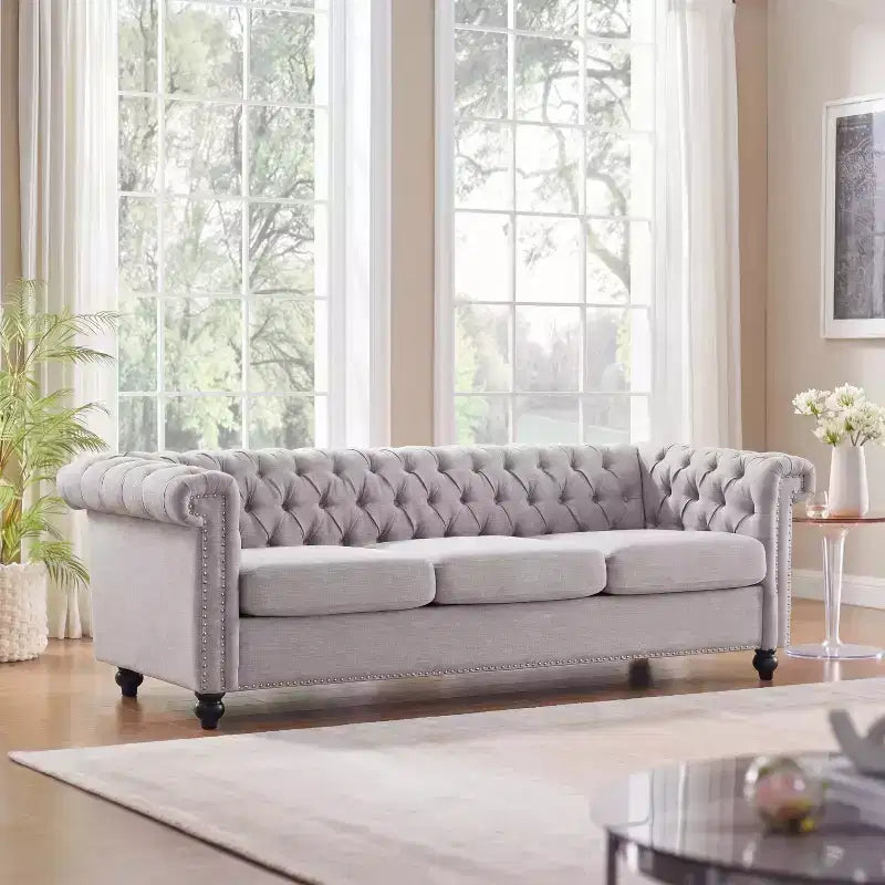 Christopher Knight Home Parkhurst 3 Seater Sofa with Nailhead Trim