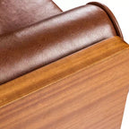 Christopher Knight Home Jalon Faux Leather Tufted 3 Seater Sofa with Bolster Pillows, Cognac Brown/Dark Walnut