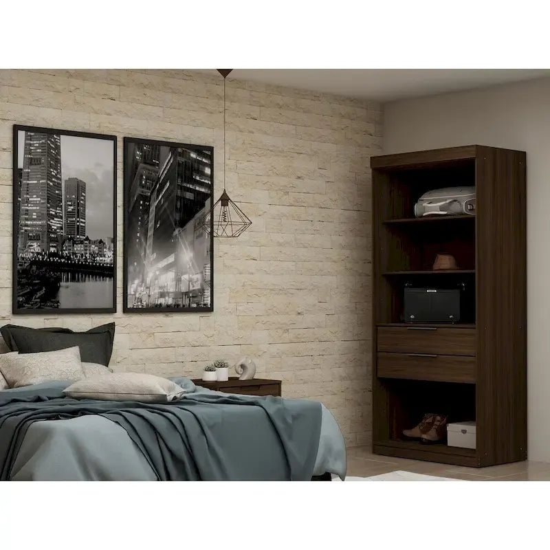 Mulberry Open 1 Sectional Modern Armoire Wardrobe Closet