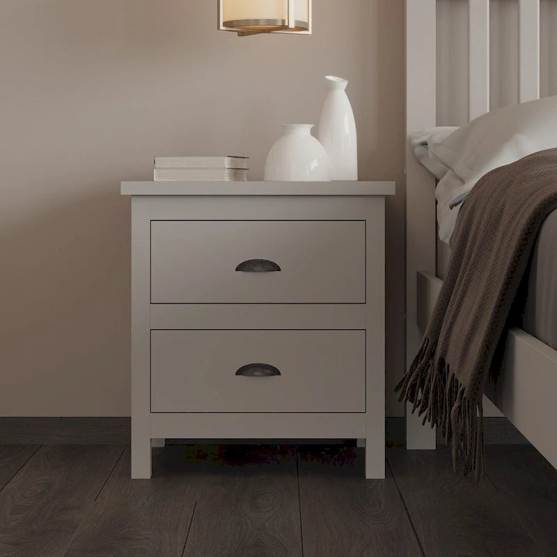Yes4wood Nightstand with Drawers, Solid Wood
