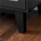 6-Drawer Dresser with Rattan Weave Fronts - Wood - 56 Inch