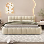 Upholstered Platform Bed with Thick Fabric