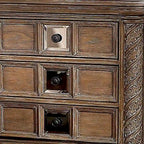 Table de chevet de 76 cm avec 3 tiroirs coulissants, en bois sculpté imitation,