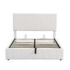 Full size Upholstered Platform bed with a Hydraulic Storage System