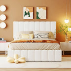 Full size Upholstered Platform bed with a Hydraulic Storage System