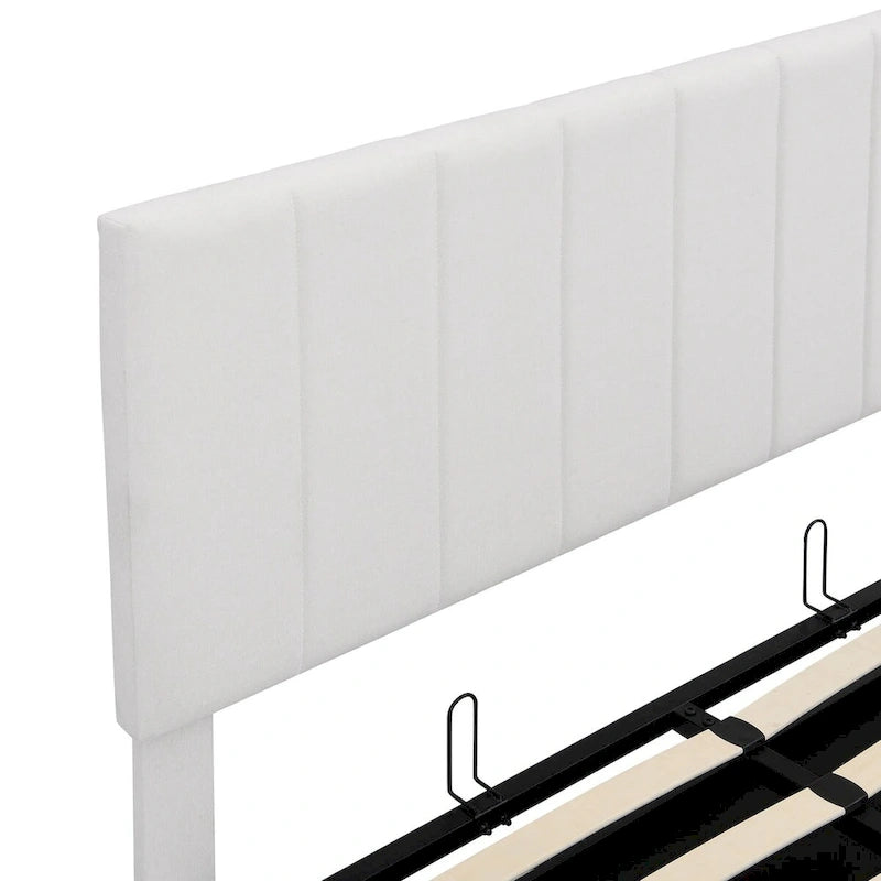 Full size Upholstered Platform bed with a Hydraulic Storage System