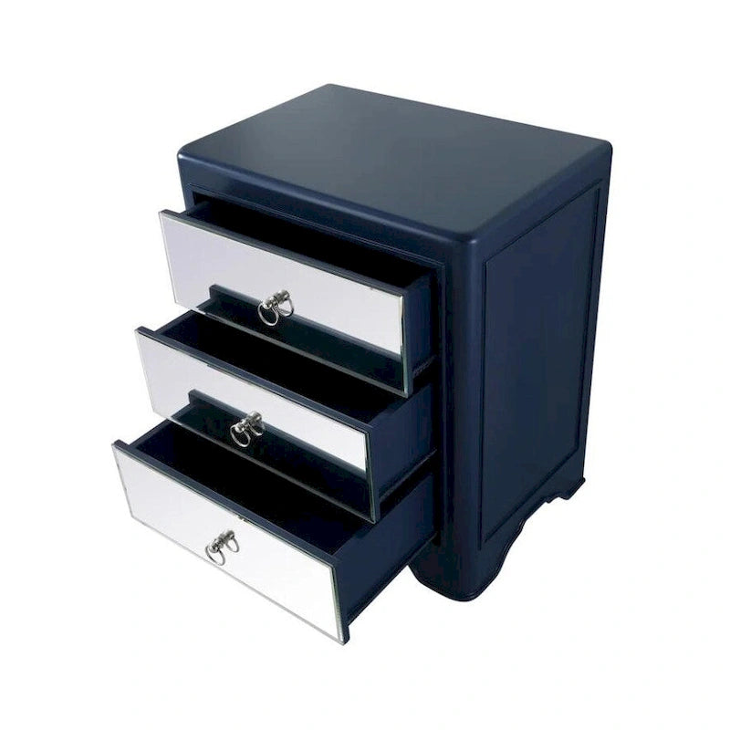 Commode d'appoint à 3 tiroirs et finition miroir