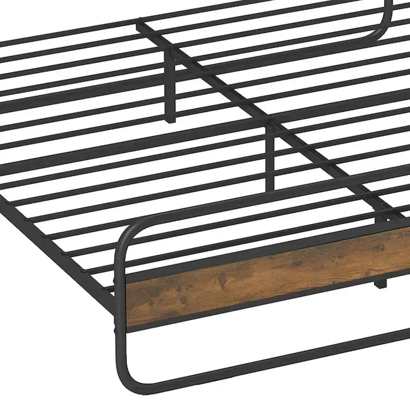 Cadre de lit en métal Moasis avec tête de lit en bois