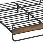 Cadre de lit en métal Moasis avec tête de lit en bois