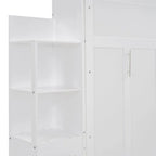 Full Size Murphy Wall Bed with Shelves, 4 Drawers and LED Lights