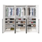 Manhattan Comfort Lee Modern 3.0 Freestanding Wardrobe Closet Armoire Set of 3