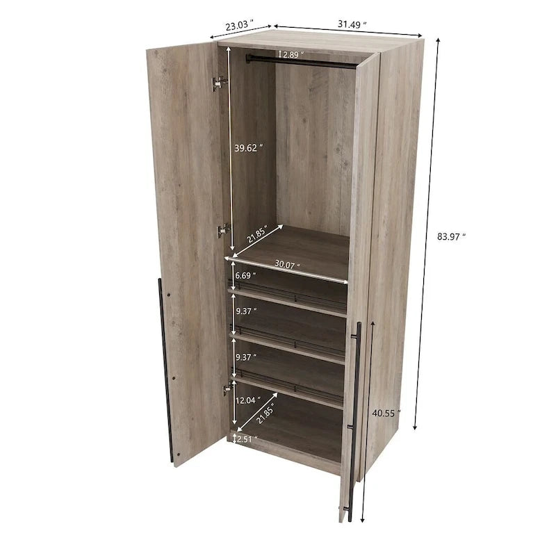 Manhattan Comfort Lee Modern 3.0 Freestanding Wardrobe Closet Armoire Set of 3