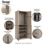 Manhattan Comfort Lee Modern 3.0 Freestanding Wardrobe Closet Armoire Set of 3
