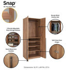 Manhattan Comfort Lee Modern 3.0 Freestanding Wardrobe Closet Armoire Set of 3