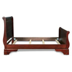 Verl Queen Size Bed, Classic Sleigh Panel Design, Rich Brown Poplar Wood